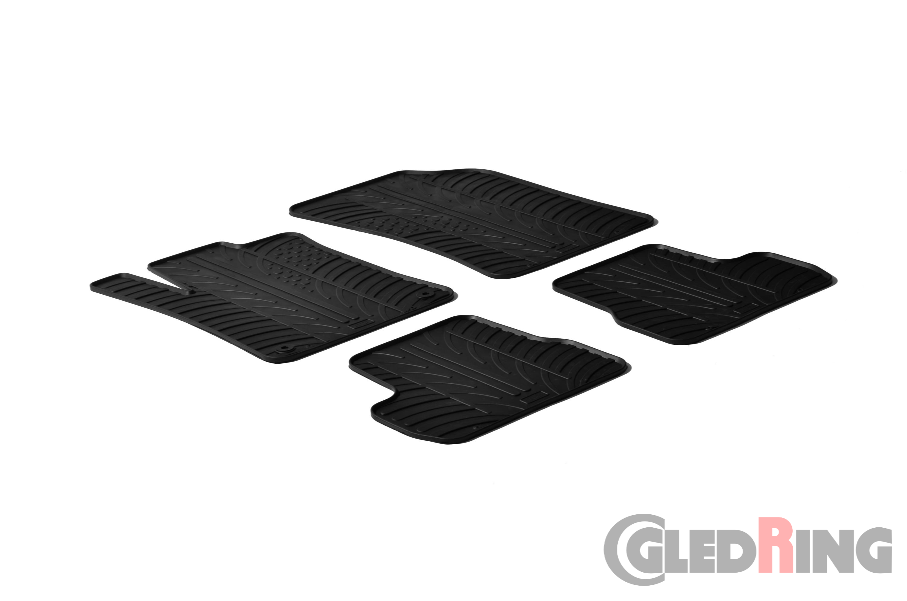 Original Gledring Passform Fußmatten Gummimatten 4 Tlg.+Fixing - Citroen DS3 2010->2016